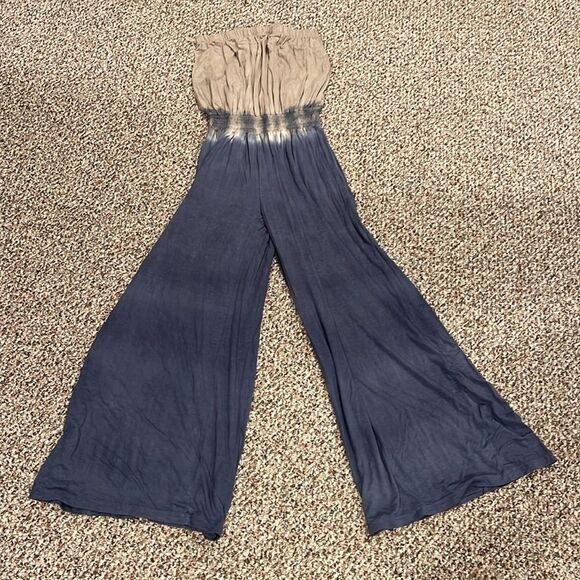 Strapless Tube Top Pant Tye-Dye Romper - Picture 1 of 8